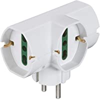 Vimar RI.00316.B - Adaptador eléctrico múltiple vertical- 3 tomas universales con protección infantil Sicury- enchufe…
